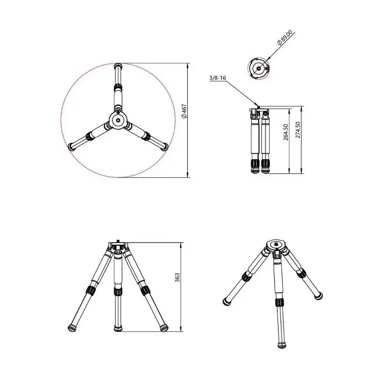 TC20 Carbon Fiber Tripod for Seestar Smart Telescopes - Image 2