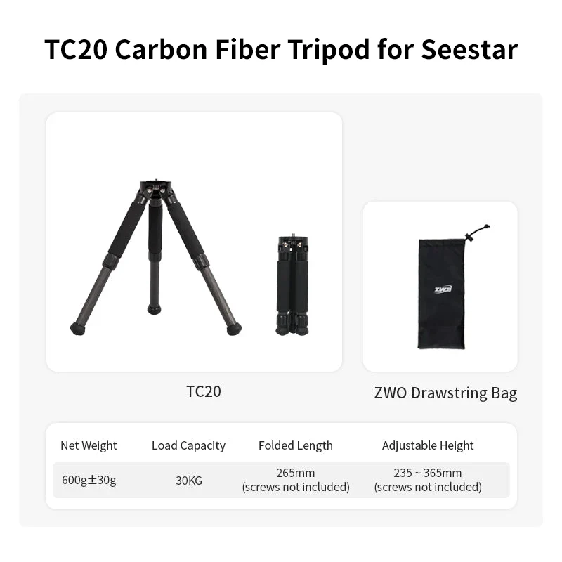 TC20 Carbon Fiber Tripod for Seestar Smart Telescopes - Image 3